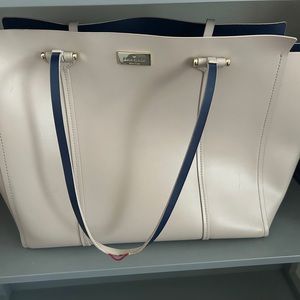 Nude and navy Kate Spade tote